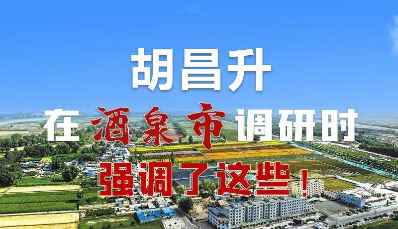 圖解|胡昌升在酒泉市調(diào)研時(shí)強(qiáng)調(diào)了這些！