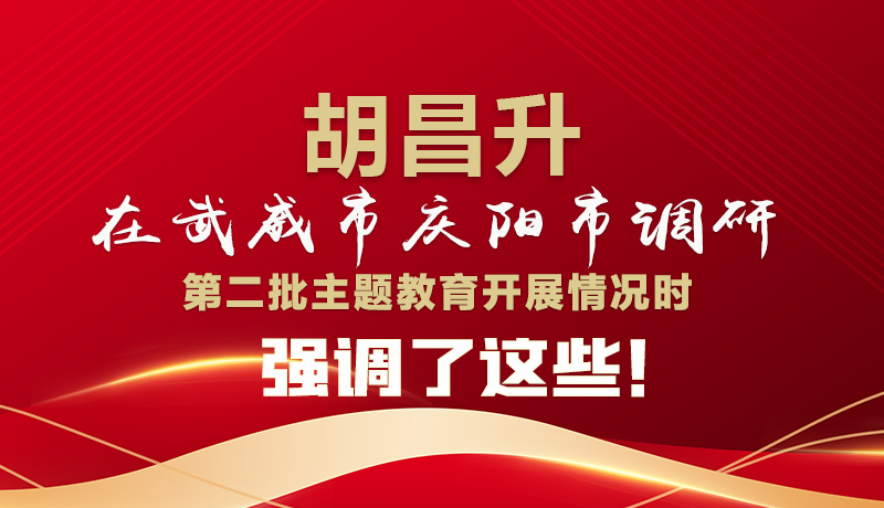 圖解|胡昌升在武威市慶陽(yáng)市調(diào)研第二批主題教育開(kāi)展情況時(shí)強(qiáng)調(diào)了這些！