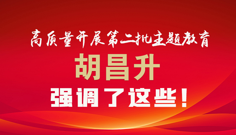 圖解|高質(zhì)量開(kāi)展第二批主題教育 胡昌升強(qiáng)調(diào)了這些！